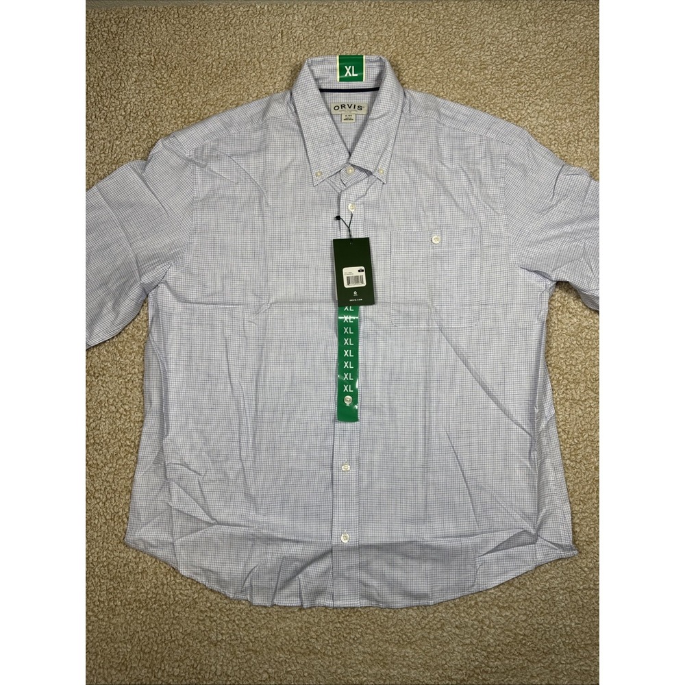NEW Orvis Classic Collection Men's XL Skyline Micro Check L/S Button Down Shirt